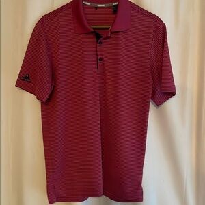 Adidas Plum Polo Striped Shirt Classic Design
